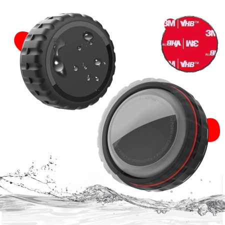 Apple AirTag Hülle, Anschraubbar, Wasserdicht, Selbstklebend - Schwarz