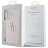 Case IPHONE 16 Guess Grained Big 4G Logo Small Classic Logo pink