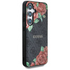 Oryginalne Etui SAMSUNG GALAXY S25 Guess Leather 4G Flowers Print Metal Classic Logo MagSafe czarne