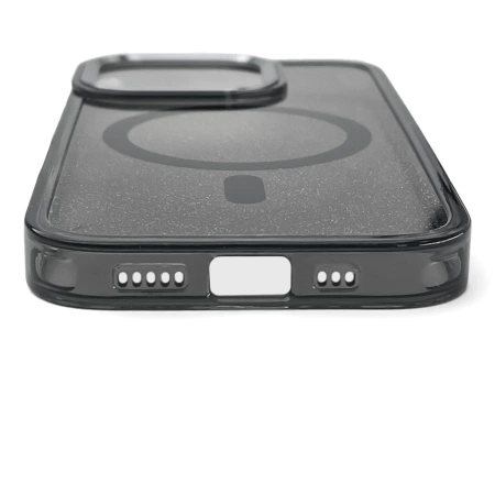 Glitter Case MagSafe for iPhone 16 Plus - black with glitter