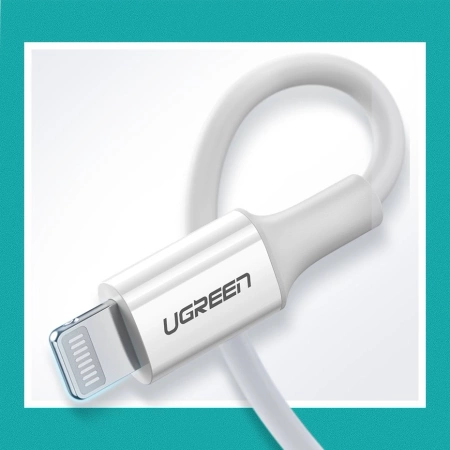 Ugreen kabel przewód USB Typ C - Lightning MFI 1m 3A 18W biały (10493)