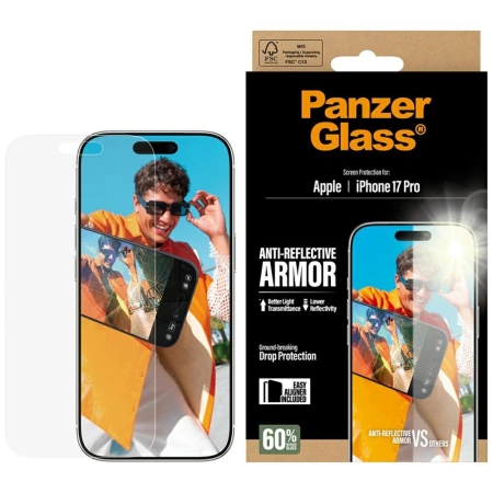Szkło hartowane PanzerGlass Armor Anti-Reflective EasyAligner na iPhone 17 Pro