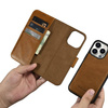 iCarer Oil Wax Wallet Case 2in1 iPhone 14 Pro Max Flip Leather Cover Anti-RFID Braun (WMI14220724-TN)