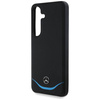 Original Handyhülle SAMSUNG GALAXY S25 Mercedes Leather Contrasted Blue Horizontal Curve MagSafe schwarz