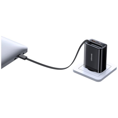 Ładowarka sieciowa USAMS Xiang Series    CC299 65W 1xUSB-C 1xUSB-A + kabel USB-C biały
