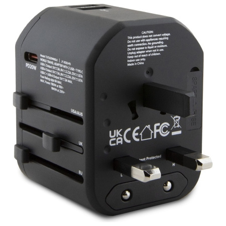 TUMI TUTA20WMSLK Travel Adapter 20W USB-C / 2xUSB-A czarny/black