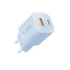 TECH-PROTECT NCM33W 2-PORT NETWORK CHARGER PD33W/QC3.0 BABY BLUE