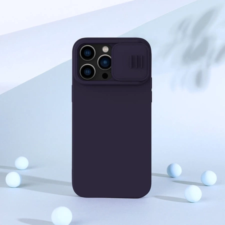 Nillkin CamShield Silky Silikonhülle iPhone 14 Pro Hülle mit Kameraschutz Blau