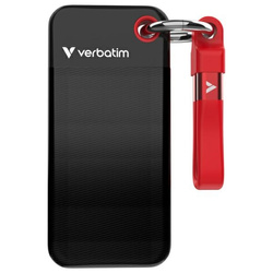 Verbatim Dysk SSD 2TB - brelok do kluczy  z kablem USB 3.2 gen.2 czarno-czerwony/black-red 32196