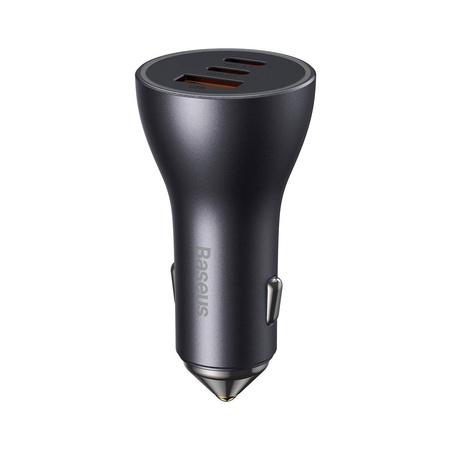 Baseus Golden Contactor Pro USB-A car charger + 2x USB-C 65W dark gray (CGJP010013)