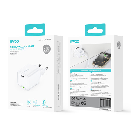 BWOO Ładowarka sieciowa GaN 30W z portem USB-C