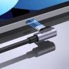 Ugreen US255 USB-C auf abgewinkeltes USB 2.0 CM/M Rundkabel Aluminiumgehäuse vernickelt 0,5 m Grau Schwarz