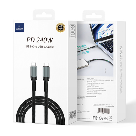 WIWU Kabel do projektora 240W PD Wi-C036 typ C-C