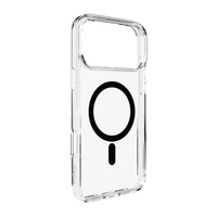 Puro Lite Mag TPU+PC Hülle kompatibel mit MagSafe für iPhone 17 Pro - Transparent mit schwarzem Ring