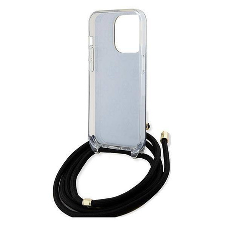 Guess nakładka do iPhone 15 Pro 6,1&quot; GUHCP15LHC4SEK HC CROSSBODY CORD 4G PRINT czarna
