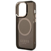 Guess Gold Outline Translucent MagSafe - Etui iPhone 14 Pro Max (czarny)