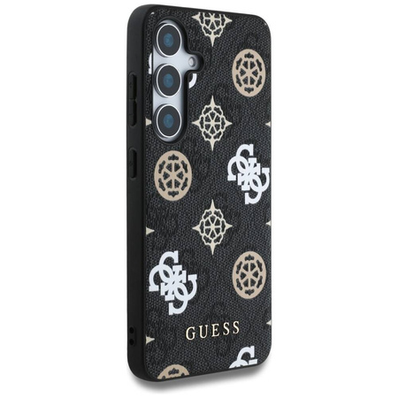 Etui Guess 4G Printed Colored Peony Pattern MagSafe do Samsung Galaxy S25 czarny