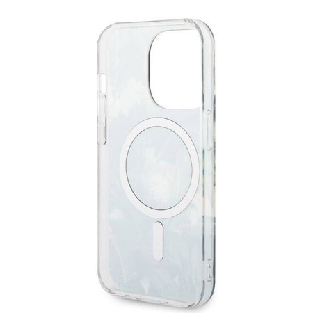 Guess Bundle Pack MagSafe IML Jungle - Zestaw etui + ładowarka MagSafe iPhone 14 Pro Max (khaki/złoty)