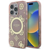Original Handyhülle IPHONE 16 PRO Guess Hardcase IML Peony On 4G Background MagSafe (GUHMP16LH4PYEEP) rosa