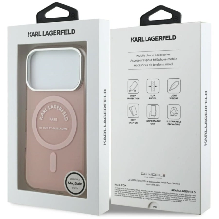 Karl Lagerfeld IML Karl RSG Logo MagSafe Case für iPhone 17 Pro - Pink