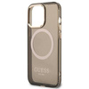 Oryginalne Etui IPHONE 13 PRO Guess Hard Case Gold Outline Translucent MagSafe (GUHMP13LHTCMK) czarne