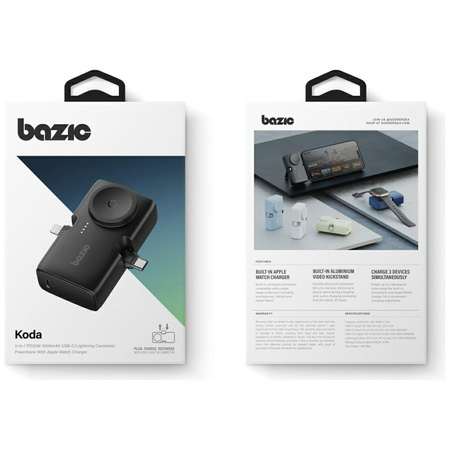 PowerBank 3w1 Bazic Koda 5000mAh PD20W   USB-C/Lightning czarny