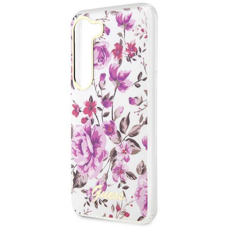 Guess GUHCS23MHCFWST S23+ S916 weiß/weißer Hartschalenkoffer Flower Collection
