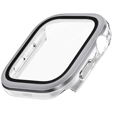 Etui UNIQ Voute do Apple Watch Series 10 46mm szkło hartowane srebrny