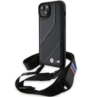 BMW M Edition Carbon Stripe & Strap case for iPhone 15 Plus / 14 Plus - black