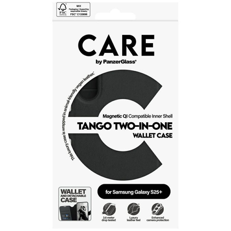 Etui SAMSUNG GALAXY S25+ CARE by PanzerGlass Feature Tango 2in1 Wallet czarne