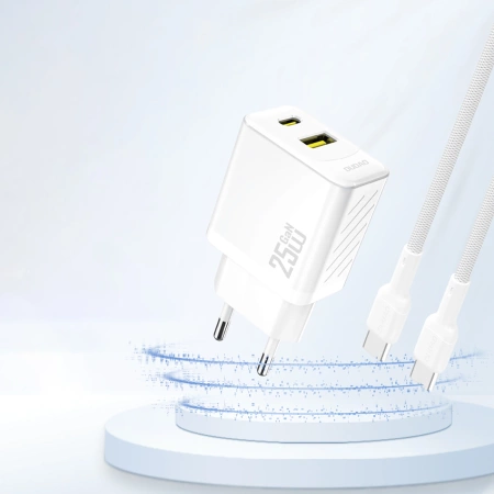 Ładowarka Dudao A26T GaN 25W USB-A, USB-C - biała