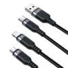 Joyroom Multi-Use Series S-A18 3in1 USB-A – Lightning /USB-C/Micro-USB-Kabel 0,3 m – Schwarz