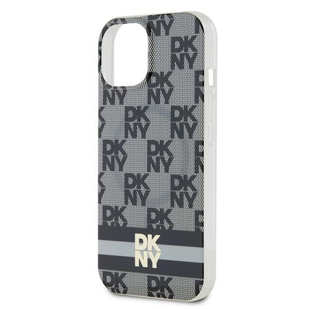 DKNY DKHMP15MHCPTSK iPhone 15 Plus / 14 Plus 6.7" czarny/black hardcase IML Checkered Mono Pattern & Printed Stripes MagSafe