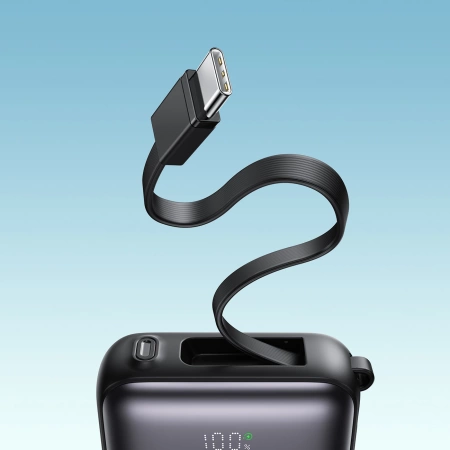 Joyroom JR-PBF27 10000 mAh 22,5 W Powerbank mit integrierten USB-C- und Lightning Kabeln - Schwarz