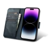 iCarer Oil Wax Wallet Case 2in1 Cover iPhone 14 Pro Anti-RFID Leather Flip Case Blue (WMI14220722-BU)