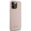 Guess nakładka do iPhone 15 Pro 6,1&quot; GUHCP15LSMBSLP różowa HC SILICONE SCRIPT METAL LOGO & FRAME
