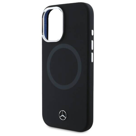 Original Case IPHONE 16 Mercedes Hardcase Silicone Tonal Logo MagSafe (MEHMP16S23SUTTK) black