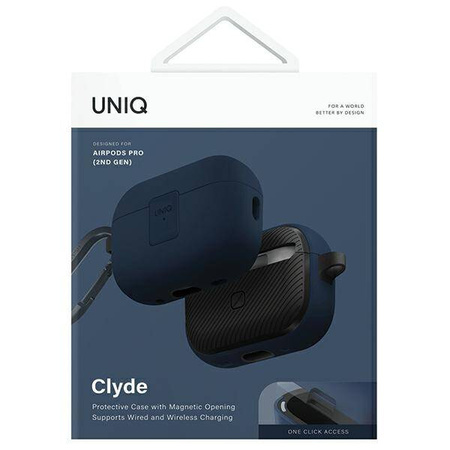 UNIQ etui Clyde Lock Case AirPods Pro 2 (2022/2023) niebiesko-ciemnoszary/royal blue-dark grey