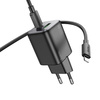 HOCO ładowarka sieciowa USB A + Typ C + kabel Typ C do Lightning PD QC 3A 20W N41 czarna