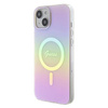 Oryginalne Etui APPLE IPHONE 15 PLUS Guess Hardcase IML Iridescent MagSafe (GUHMP15MHITSP) różowe