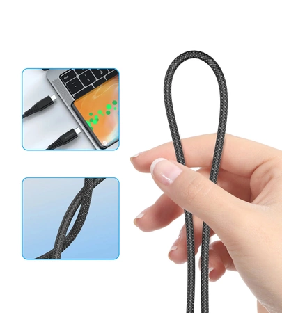 Choetech XCC-1051 magnetisches USB-C / USB-C PD 3.1-Kabel 240 W 1,8 m – schwarz