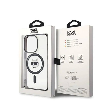 Etui Karl Lagerfeld IML Choupette's Head MagSafe na iPhone 15 Pro - przezroczyste