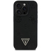 Guess Grained Hot Stamp Peony Triangle Logo MagSafe - Etui do iPhone 16 Pro (czarny)