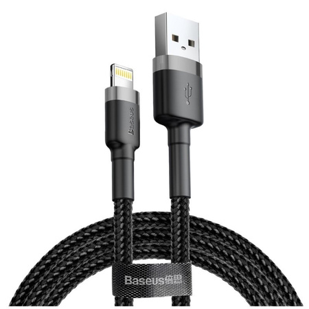 Baseus Cafule Cable - Kabel połączeniowy USB do Lightning, 2.4 A, 1 m (szary/czarny)