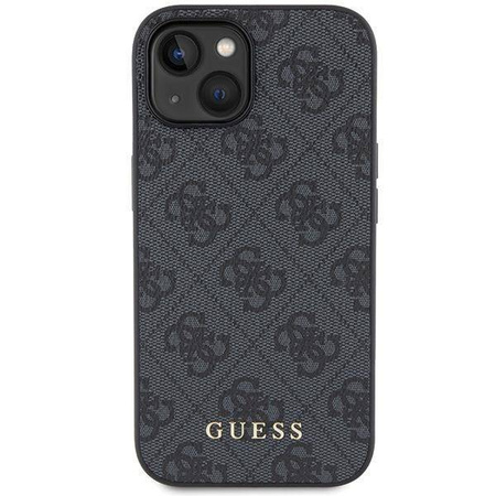 Guess 4G Metal Gold Logo case for iPhone 15 - gray
