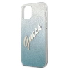 Guess Glitter Gradient Script - Etui iPhone 12 / iPhone 12 Pro (niebieski)
