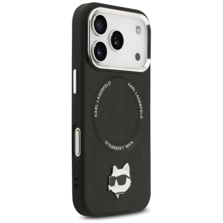 Karl Lagerfeld Choupette Pin MagSafe Case for iPhone 17 Pro Max - Black