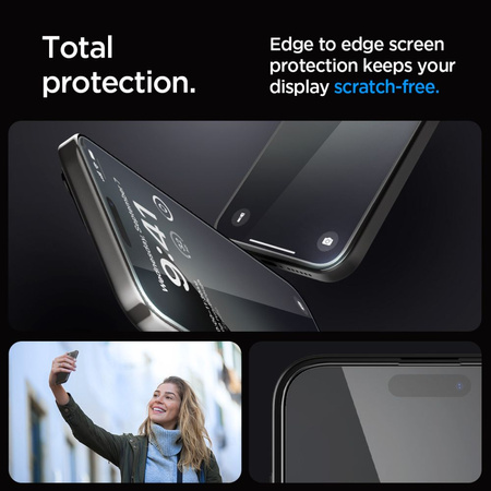 TEMPERED GLASS Spigen GLAS.TR &quot;EZ FIT&quot; FC IPHONE 15 PRO MAX BLACK