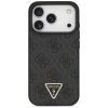 Etui Guess Leather 4G Triangle Strass MagSafe na iPhone 17 Pro - czarne