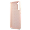 Guess GUHCS22MLSLMGPP S22 + S906 rosa / rosa Hardcase Silikon-Schriftzug Metall-Logo